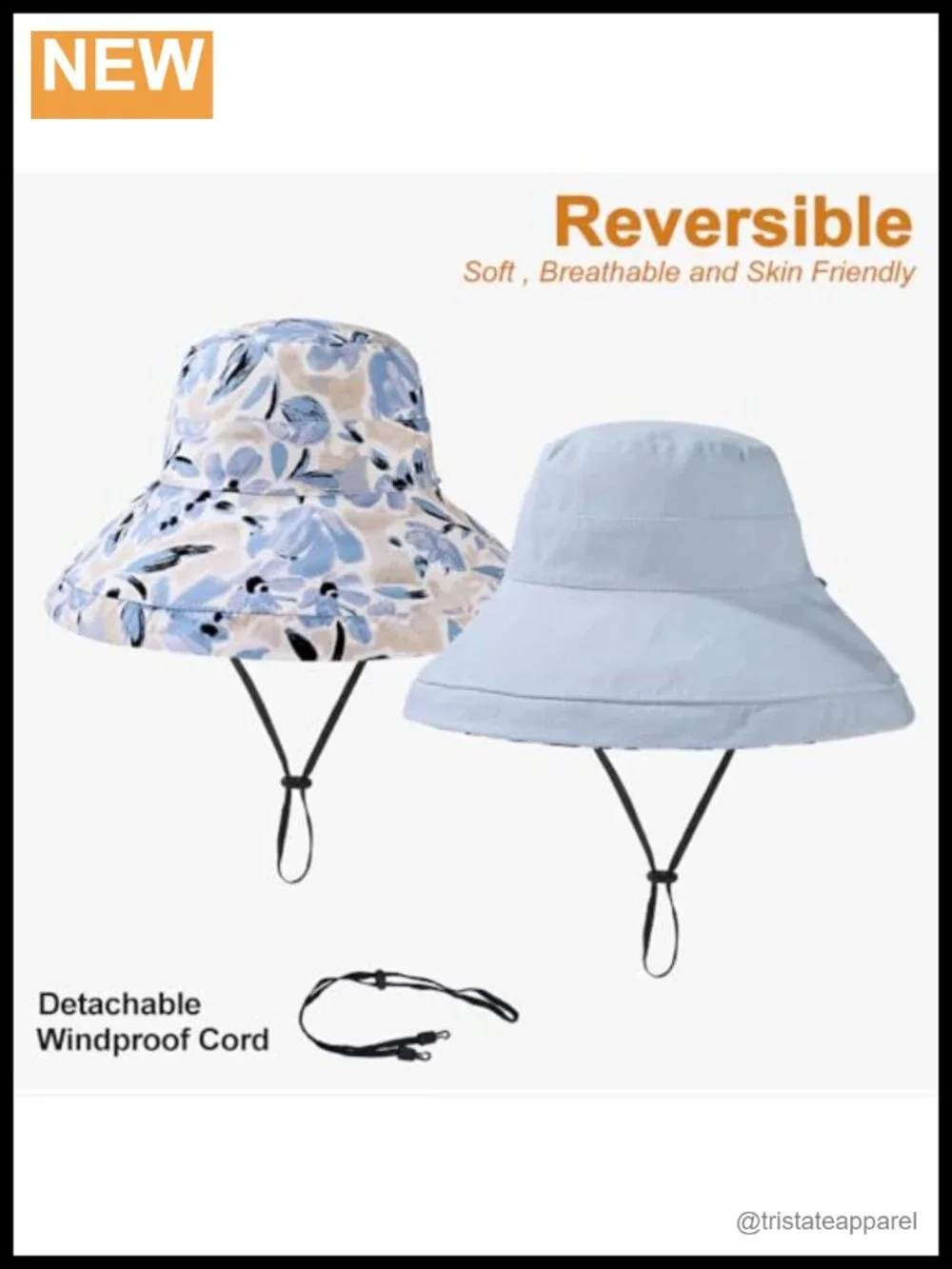 Women's Reversible Cotton Sun Hat Wide Brim UPF 50+ Packable Bucket Hat